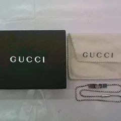 BJZ1★グッチ/GUCCI シルバー ネックレス チョーカー 925 プレート 箱 保存袋