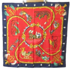 HERMES　カレ90　スカーフ PLUMES ET GRELOTS 羽飾りと鈴 エルメス カレ90 Plumes et Grelots 羽飾りと鈴 スカーフ シルク