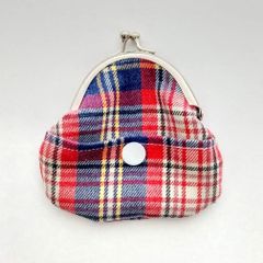 がま口財布　コインケース　小物入れ　チェック