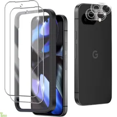 【4枚セット】対応 Google Pixel 9a 用 ガラスフィルム【2枚+2枚】レンズ保護フィルム付き 超薄型 ガイド枠付き Google Pixel9a用 日本旭硝子製 google Pixel 9a用 強化ガラスフィルム ピクセル9a用 液晶保護フィ