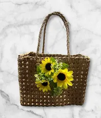 石畳編みひまわりバッグ