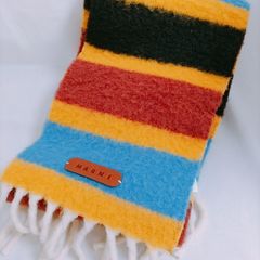 【訳あり・新品未使用】MARNI ストライプ アルパカ モヘア マフラー マルニ