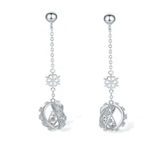 【在庫セール】レディース 人気 揺れる 金属アレルギー対応 シルバー925 雪の結晶 プレゼント シンプル アクセサリー 女性 ジルコニア ジュエリー ピアス おしゃれ かわいい ロング 誕生日 冬 ギフト クリスマス 可愛い 雪 揺れるピアス