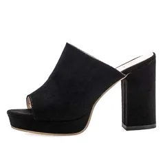 [ジョセファ ロレーヌ] パンプス サンダル オープントゥ ヒール シューズ レディース ミュール 靴 くつ ビーチ 夏 カワイイ ブランド 室内 black スリッパ スポーツ 人気 リボン 大きい サイズ 黒 ファッション [ブラック] [24.5 cm]