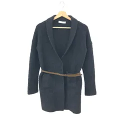 ファビアナフィリッピ　ネイビー　ロングカーディガン アクアガレージ aquagarage リネン風ロングカーディガン リネン