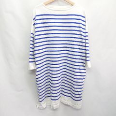 ◇ maillot マイヨ ボーダー 長袖 ミニ丈 ワンピース サイズ0 ブルー系 レディース E  【1407180042964】