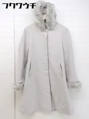 ■ ◎ earth music&ecology フェイクファー付 フード コート サイズS グレー レディース  【1104050006988】