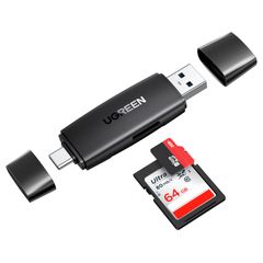 スマホ Android タブレット、MacBook、Windows 2TBまで大容量カードに対応 Microsd USB3.0 1台2役 PCに適用 OTG対応 Type-C SDカードリーダー UGREEN