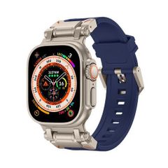 アップルウォッチバンド（Apple Watchバンド）ステンレスコネクトTPUバンド【チタニウムブルー】42mm/44mm/45mm/46mm/49mm対応 [BELTIES]