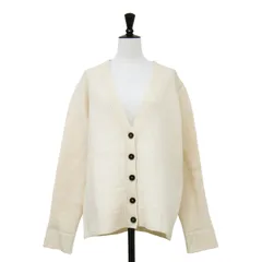【美品】JIL SANDER ジル・サンダー カーディガン ホワイト 白 サイズ:36(S) / ウール Vネック カーディガン / ニット 長袖 ボクシーシェイプ / イタリア製 / トップス セーター【レディース】【中古】のサムネイル