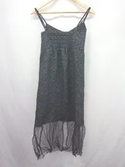 ◇ ⊂ RAY CASSIN レイカズン ジャガード ロング キャミワンピース サイズF ブラック レディース E  【1505290013567】