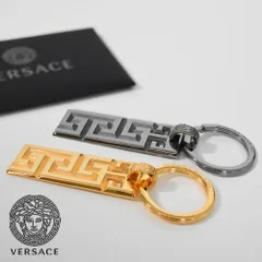 圧倒的存在感】90s VERSACE レザーキーホルダー グレカ メデューサ