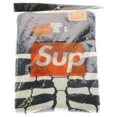SUPREME (シュプリーム) 24AW ×Hanes Bones Thermal Crew ヘインズ ボーンプリント クルーネック サーマル ロングスリーブ 長袖Tシャツ カットソー ブラック