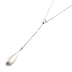 【ヴィンテージシルバー×ワンサイズ】[Cream dot. クリームドット公式] ネックレス レディース  ロング 金属アレルギー ニッケルフリー ヴィンテージ調 マット 艶消し スネークチェーン メタル ドロップ スライド式 y字 大人 