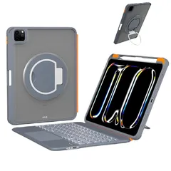 【新品】 360度回転 2025型 iPad A16第11世代 11インチ / 2022型 iPad 第10世代 10.9インチキーボードケース 7色のバックライト 磁吸分離式 Bluetooth キーボード トラックパッド付き Apple Pencil収 1