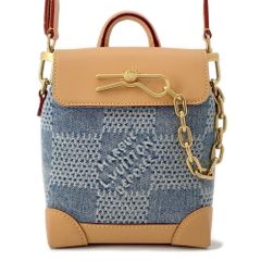 Louis Vuitton Damier Denim Nano Steamer Shoulder Bag N40751 2-way Men's Bag for Summer 2024