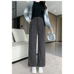 ☆ グレー ☆ XXSサイズ ☆ レディース ハイウエスト ストレートパンツ パンツ レディース ストレートパンツ ボトムス ハイウエスト きれいめ おしゃれ オシャレ スリム 上品 ワイドパンツ ロングパンツ オフィス ビジネス オフィスカジュアル