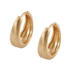 【C：ヴィンテージGD×ピアス】[Cream dot. クリームドット公式] ピアス レディース  フープ 金属アレルギー ニッケルフリー 中折れ キャッチレス 開閉式 ヴィンテージ調 艶消し マット ぷっくり 3タイプ フープフィット 大人 