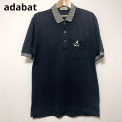 未使用品】アダバット adabat ポロシャツ 刺繍 ロゴ V グレー メンズ 