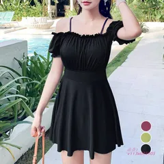 オフショルダー ワンピース水着 韓国風 。可   vii3w005905