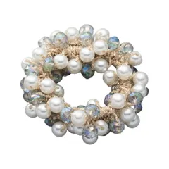 【ベージュ×ワンサイズ】[Cream dot. クリームドット公式] ヘアアクセサリー レディース ヘアゴム パール カラービジュー バブル ビーズ ヘアアクセ ヘアアレンジ 簡単 まとめ髪 髪留め パール 大人 上品 