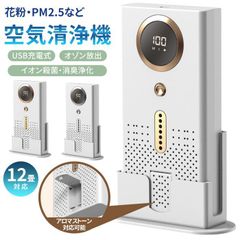 家庭用 空気清浄機 花粉対策 脱臭 コンパクト PM2.5対応 小型 静音 ウイルス 花粉 ハウスダスト 卓上 12畳対応 空気浄化 加湿なし フィルター交換なし アロマストーン対応可能 USB充電式 mgdq01
