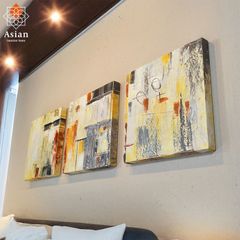 絵画 インテリア アートパネル 3枚 抽象画 モダン 北欧 壁掛け 玄関 おしゃれ アート 絵 大型 大きい アジアン バリ 40×40 (31)