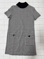 ハ2501-2-2551 ザラ　ZARA 千鳥柄ワンピース　グレー　M