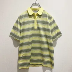 Arnold Palmer アーノルドパーマー　ユニセックス　トップス　ポロシャツ　カットソー　半袖　丸襟　ボーダー　ブランドロゴ　刺繍　イエロー　カーキ　オフホワイト系　マルチカラー　Lサイズ　スポーツ　普段着　カジュアル　SU107h537