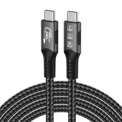 新品 USB C 双方向 3/4対応 サンダーボルト ケーブル ケーブル 8K@60Hz映像出力】 / MacBook、iPad / 40Gbpsデータ転送 Pro、eGPU、SSDなどType-C多機種対応 240W充電 【EPR 3.1 (グレーとブラック