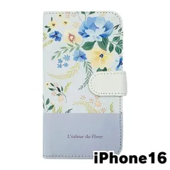 【新品未使用】iPhone16 アイフォン16 スマホケース 手帳型 (色：ホワイト×柄：ワイルドブルーム) ボタニカル 花柄 フラワー おしゃれ かわいい flip2-ip16-wh-20128のサムネイル