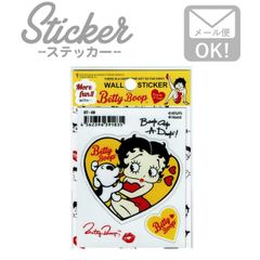 ステッカー 車 かっこいい ベティブープ Betty Boop かわいい バイク カスタム スマホ シール (イエローハートw/パジー) BT-08
