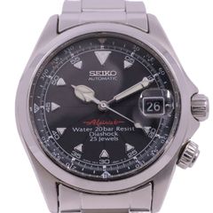 SEIKO セイコー アルピニスト 自動巻き メンズ 腕時計 黒文字盤 純正SSベルト SCVF005 / 4S15-6000【いおき質店】
