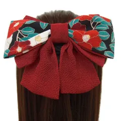 髪飾り リボン 卒業式 袴 成人式 赤 振袖 前撮り かんざし 和柄 ちりめん 古典 レトロ ヘッドドレス 髪型 ヘアスタイル ヘアア No.9-3351
