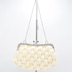 良品 パーティバッグ 替えチェーン付 シルバー金具 ホワイト系 レディース YUM 2000000 NSK