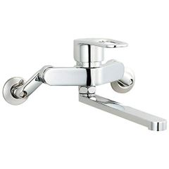 イナックス(INAX) キッチン用 壁付 シングルレバー混合水栓 クロマーレS エコハンドル シルバー SF-WM435SY