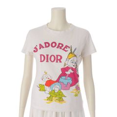 【ディオール】DIOR　ガリアーノ期 アニメ絵 半袖 コットン Tシャツ カットソー 2A12155029 ホワイト 38 【中古】【鑑定済・正規品保証】188184