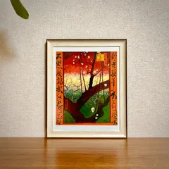 新品☆額縁付アートポスター☆フィンセント・ファン・ゴッホ☆Vincent van Gogh☆Flowering Plum Tree (after Hiroshige), 1887☆76