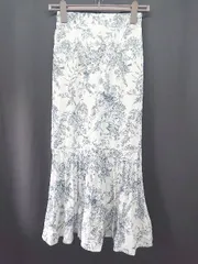 ◇ ⊂ ◎ ●未使用● GRL al111 花柄 プリーツ ロング丈 マーメイド スカート サイズM オフホワイト系 レディース E  【1411130011511】