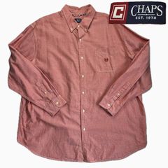 送料無料 即決★チャップス★3XL ボタンダウン オレンジ 100%綿 ワンカラー ワンポイント 胸ポケット CHAPS sh240409