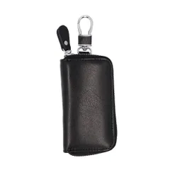 ☆ ブラック ☆ レザースマートキーケース キーケース スマートキー スマートキーケース 6連 キーフック キーホルダー キーリング レディース メンズ 牛床革 革 レザー おしゃれ かわいい シンプル 革小物 誕生日 父の日 母の日 贈り物 ギフト