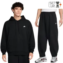 ナイキ スウェット 上下 メンズ NIKE クラブ プルオーバーパーカー ロングパンツ セットアップ トレーニング スポーツウエア 上下組 スエット オーバーサイズ 男性  スポーティ nike/HJ1817-HJ1823-010