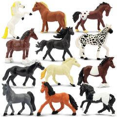 【特価商品】ホース 牧場農場 馬モデル ミニモデル 馬置物 人気動物 おもちゃ 12PCS入 玩具 リアルな動物フィギュア 誕生日プレゼント ミニ動物フィギュアセット クリスマス 新年 ミニ馬フィギュア 飾り物 動物フィギュア コレクション TOYMANY ６