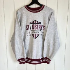 【最終値下げ】Champion チャンピオン 80年代 80sトリコタグ 後期 REVERSE WEAVE リバースウィーブ ST.JOSEPH'S COLLEGE  カレッジ プリント リブボーダー スウェット グレー