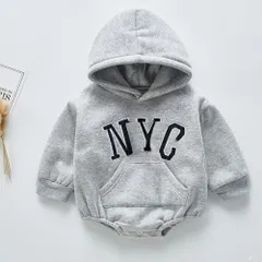 ☆ グレー ☆ 73cm ☆ キッズ ベビー服 ロンパース 薄手 フード付き ベビー ロンパース 薄手 長袖 カバーオール オールインワン フード付き 長そで 新生児 赤ちゃん ベビー服 子供服 男の子 女の子 春 秋 冬 出産祝い 贈り物 ギフト 子ども服