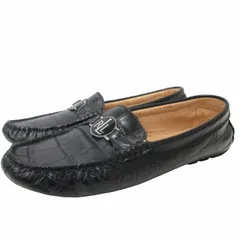 ラルフローレン RALPH LAUREN ドライビングシューズ ローファー スリッポン クロコ型押し シルバー金具 CARLEY-FL-CSL 黒 ブラック 7B 約23㎝ 0317のサムネイル
