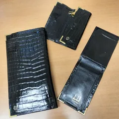 美品 dunhill ダンヒル 財布 札入れ クロコダイル 型押し dunhill □美品□ ダンヒル クロコダイル型押しレザー 長財布