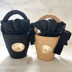PATOU＞パトゥ ラフィア アイコニック バケットかごバッグ