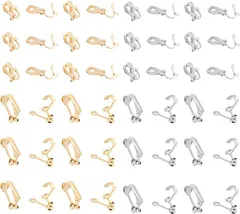 UNICRAFTALE 32個 2種 2色 イヤーカフ 軟骨ピアス イヤークリップ 混合色 304ステンレス鋼クリップ メンズ レディース タッドピアス フェイクピアス サージカルステンレス 耳飾り( 2色-2種-32個,  12-20.5mm)