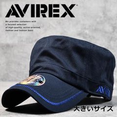 AVIREX ワークキャップ メンズ 大きいサイズ 大きめ キャップ ブランド 帽子 アメカジ アビレックス 春 夏 秋 冬 プレゼント ギフト 7992540 18490000-49 【A】ネイビー